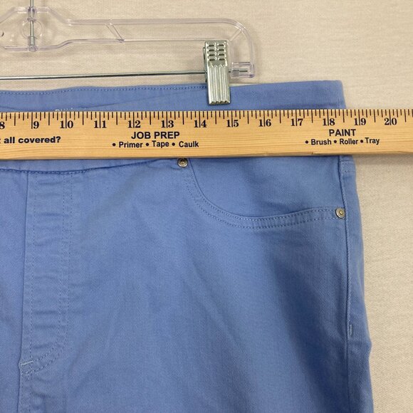 NWT Chico’s Pull-On Capri Pants Blue Size 14 Stretch Cotton Blend Casual - Picture 5 of 9